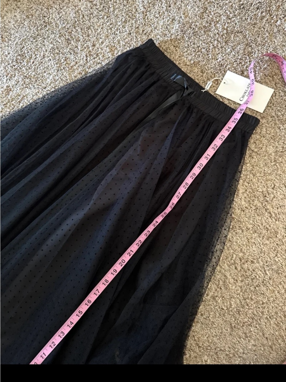 NWT CHOKLATE PARIS Aria skirt in dotted tulle in Black size Medium - Picture 12 of 12